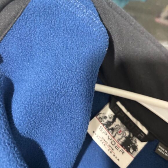 Spyder Men's Jacket Bandit Blue X-Large Half Zip Gait Knit Pullover Fleece - Picture 9 of 12